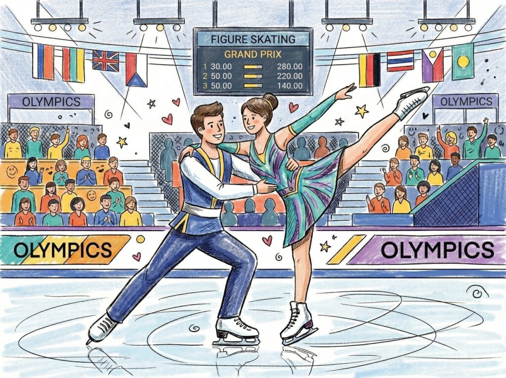 スポーツの多様化とホームページ制作の共通点を考えるきっかけになったりくりゅうペアをイメージする絵