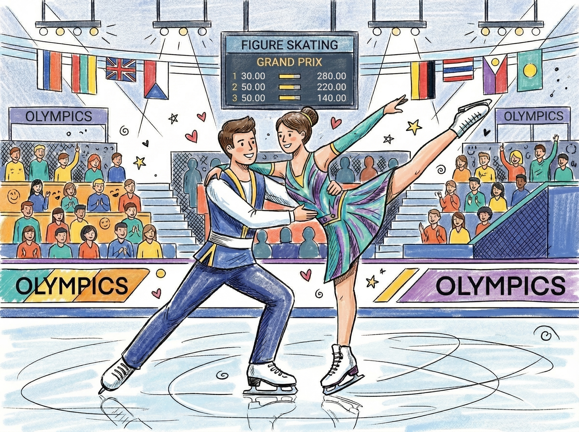 スポーツの多様化とホームページ制作の共通点を考えるきっかけになったりくりゅうペアをイメージする絵