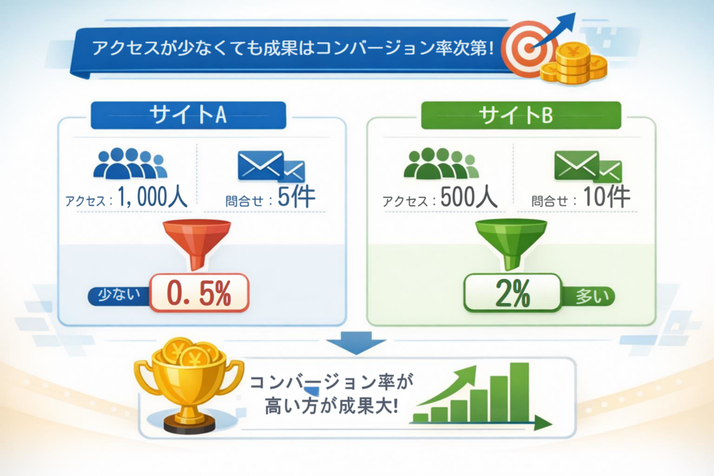 コンバージョン率を説明するインフォグラフィック